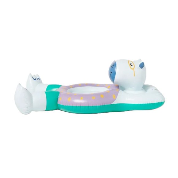 Sun Squad Giant Chilaxing Hippo Pool Swim Inflatable Float 6 Foot Length - Picture 4 of 7